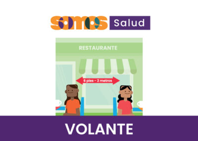Volante: Reduzca el riesgo de contagio de COVID-19 en restaurantes y bares